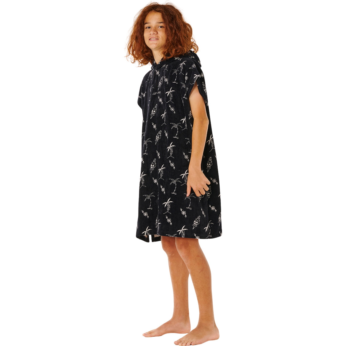 2026 Rip Curl Junior Gemischtes Kapuzen- Poncho -Handtuch 008BTO - Black